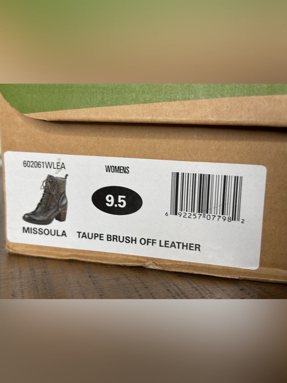Earth Shoes Missoula Taupe Leather Lace Up Heeled Ankle Boots Size 9.5 - Picture 2 of 16